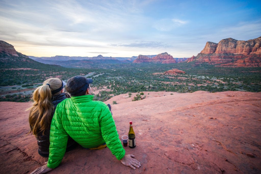 Couple looking out at Red Rocks in Sedona AZ Couple looking out at Red Rocks in Sedona AZ from Tumbleweed Travel