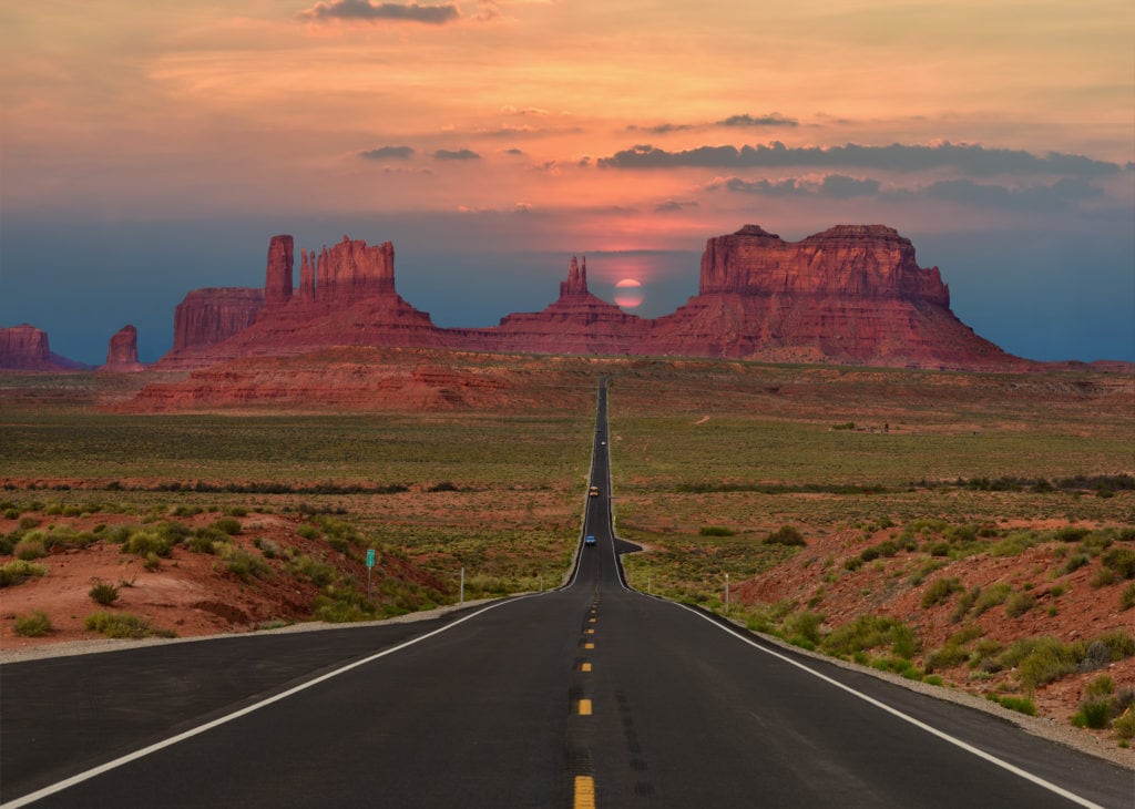 Monument Valley Landscape at sunset from Tumbleweed Travel