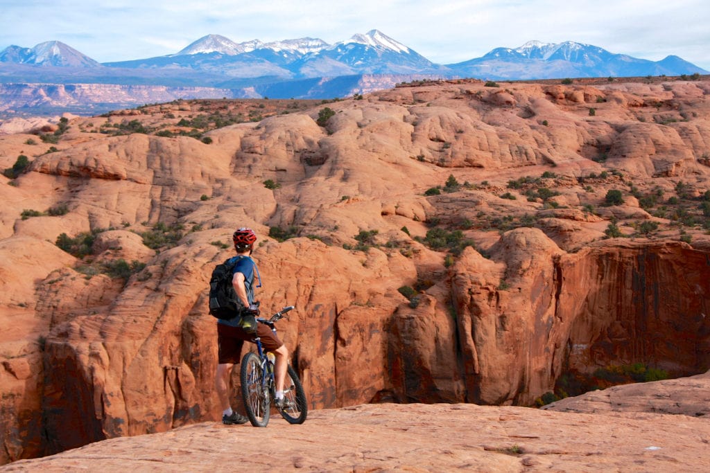 Slickrock mountain bike trail in Moab, Utah Slickrock mountain bike trail in Moab Utah from Tumbleweed Travel