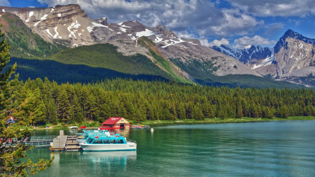 Boats at Maligne Lake at Jasper National Park, Alberta, Canada Boats at Maligne Lake at Jasper National Park Alberta Canada 1 from Tumbleweed Travel