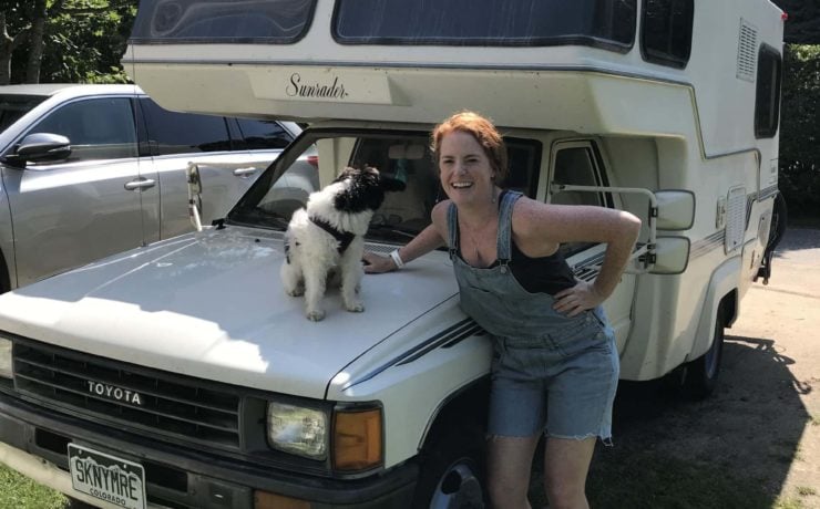 The Story of My Love of Traveling in an RV Brooke with dog and Skinny Marie 1 scaled from Tumbleweed Travel