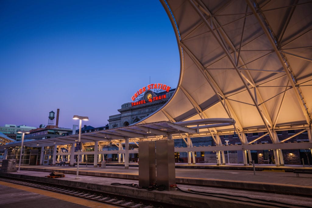 Denver Union Station at Dusk from Tumbleweed Travel