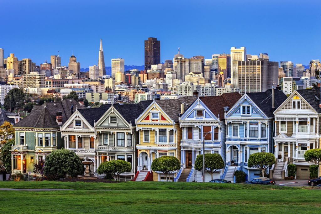 View from Alamo Square at twilight, San Francisco. View from Alamo Square at twilight San Francisco. from Tumbleweed Travel