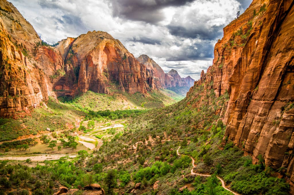 View of valley in Zion National Park View of valley in Zion National Park from Tumbleweed Travel