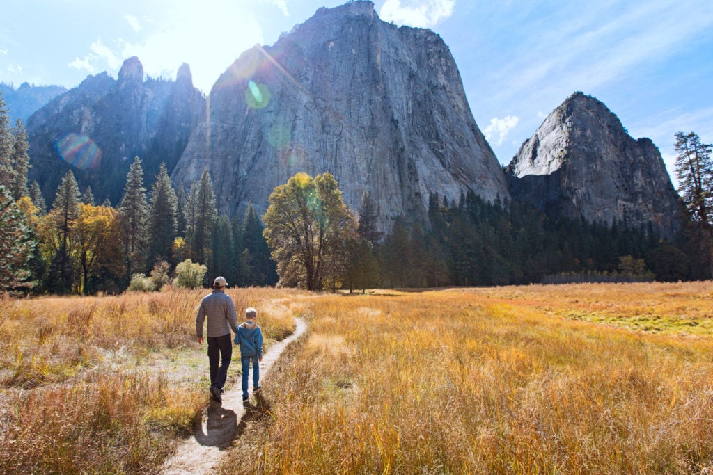 back view of active family of two, father and son, enjoying valley and mountain view in yosemite national park, california, active family vacation concept back view of active family of two father and son enjoying valley and mountain view in yosemite national park california active family vacation concept from Tumbleweed Travel