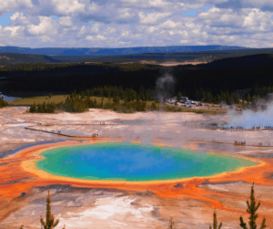 Grand Prismatic Springs of Yellowstone from Tumbleweed Travel