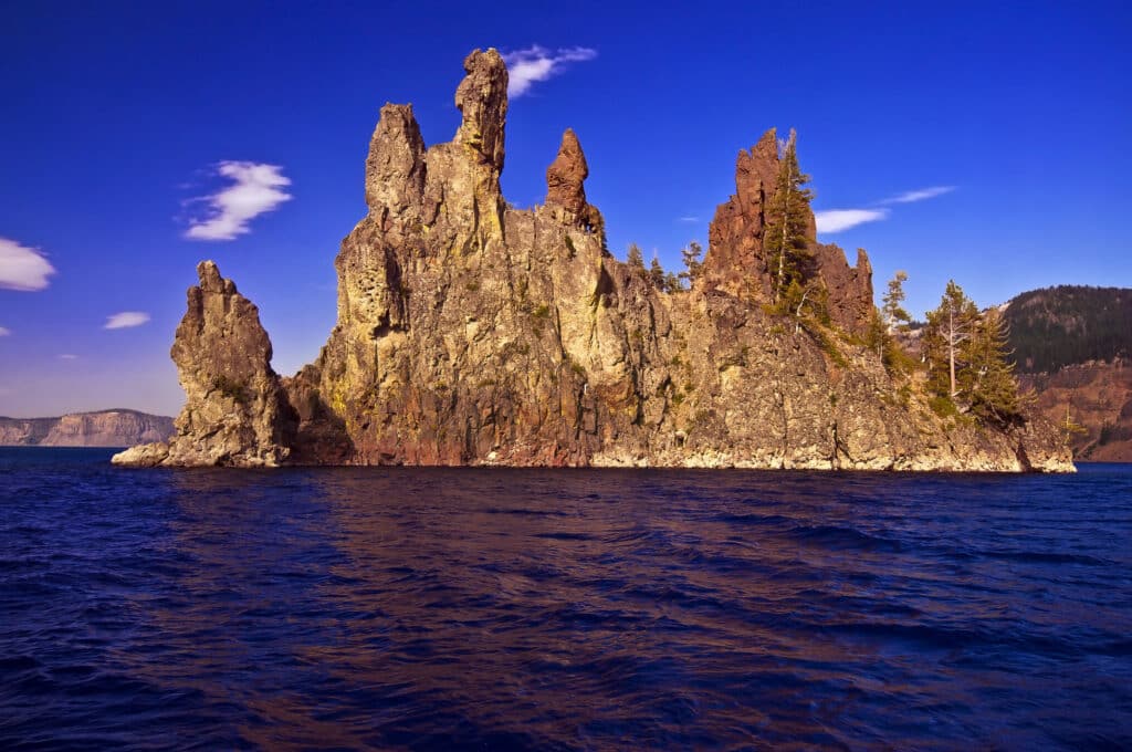 A closeup view of phantomship Crater Lake Oregon A closeup view of phantomship Crater Lake Oregon from Tumbleweed Travel