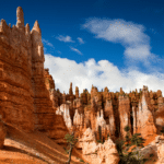 The Hoodoo features in red and orange in Bryce Canyon National Park